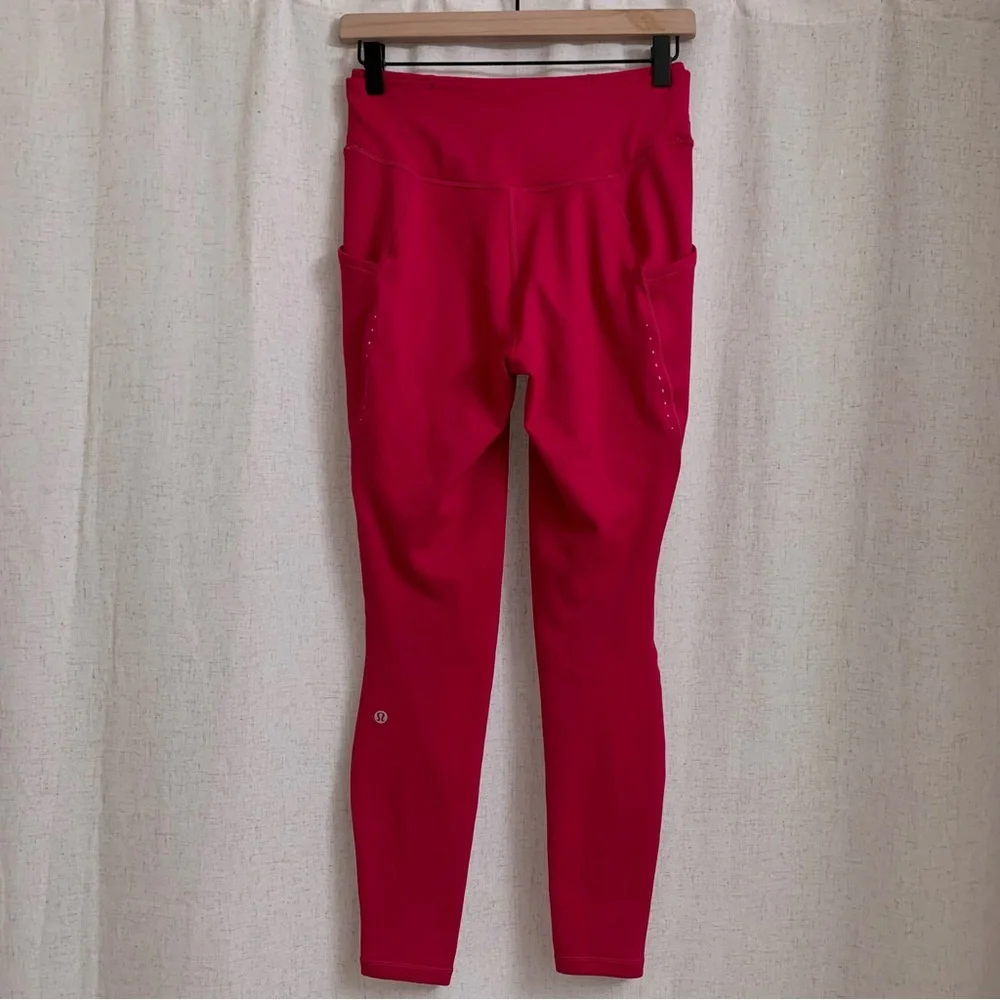 Lululemon’s Fast and Free Thermal 5 Pocket Tight Fuscia Berry Color 27” 6 - Picture 2 of 11